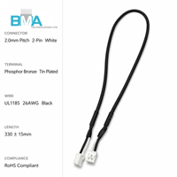 Câble assemblé PVC OEM ODM JST 2.0 2.54 3.96mm Pas de 2, 3, 4, 5, 6 broches 26AWG pour connexion audio, capteur et PCB