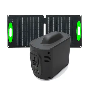 Kamp Lifepo4 lityum pil banka jeneratörü 300w güneş taşınabilir güç istasyonu GÜNEŞ PANELI alüminyum saf sinüs dalga invertör