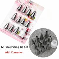 Accessoires de décoration de gâteaux : Douilles de pâtisserie en acier inoxydable, poches à douille DIY pour la crème, fournitures de pâtisserie