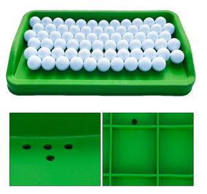 Plateau à balles en caoutchouc haute résistance pour practice de golf, grande capacité, compatible avec tapis de putting pour extérieur, support de balles de golf - Product Image 3