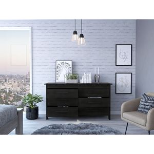 Southington <b>6</b>-<b>Drawer</b> Black Wengue Dresser Modern Storage Bedroom Furniture - Product Image 2