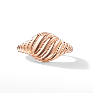 Cable esculpido relleno Mini Pinky Ring Gold <span class=keywords><strong>Fabulous</strong></span> 925 Sterling Silver para mujeres Anillo de compromiso Alianzas o anillos de boda 50PCs - Product Image 3