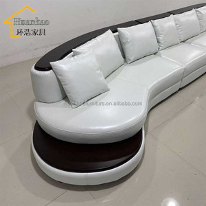 Canapé sectionnel Design canapé en cuir véritable blanc pour salle d'attente - Product Image 4
