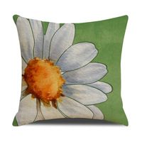 Housse de coussin YINUAN marguerite verte, motif floral, pour canapé, décoration intérieure, printemps