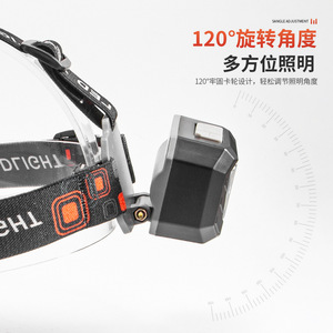 Linterna frontal LED recargable transfronteriza con sensor de movimiento, alcance de 300-499 m, para minería, pesca nocturna y uso en exteriores - Product Image 4