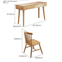 Coiffeuse en bois glamour et minimaliste avec tiroirs à miroir pour la chambre à coucher
