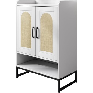 Tủ giày gỗ hai cửa tùy chỉnh với thiết kế cửa mây dệt và Kệ giày có thể điều chỉnh - Product Image 4