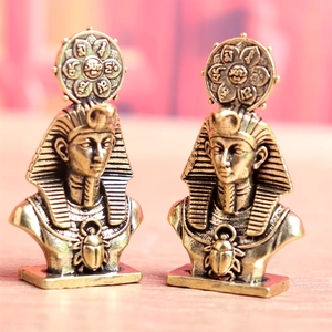 <span class=keywords><strong>Statuetta</strong></span> Decorativa in Bronzo Antico per Arredamento Casa, Statua Vintage del Faraone Egizio - Product Image 3