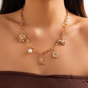 Sweet Simulation <strong>Pearl</strong> Starfish Fish Tail <strong>Pendant</strong> Choker <strong>Necklace</strong> for Women Gold Color Clavicle Chain Summer Beach Jewelry Set - Product Image 6