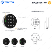 Tediton Usine Serrure Intelligente Combinaison Mot de Passe Carte de Code Numérique Clavier Sans Clé Serrure Intelligente d'Armoire