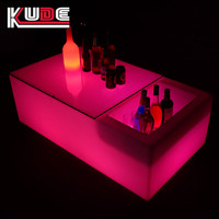 Table d'éclairage extérieur étanche avec LED, mobilier de bar, tables de fête avec seau à glace, table de bar pour événements de fête et discothèques