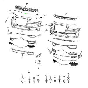 Chrysler Front Bumper <b>Bracket</b> 57010744AF 57010745AF <b>Plastic</b> Reinforcement for 2011-2023 300 - Product Image 4