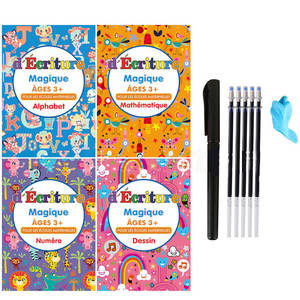 Cuaderno de práctica de magia francesa reutilizable 2025 para niños, libros para niños, alfabeto de números de aprendizaje en francés Apprendre Ecrire - Product Image 3