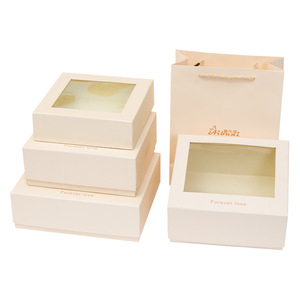 Transparent window box custom world cover gift packaging box custom cosmetics universal square gift box