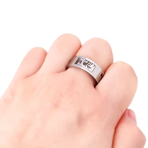 पर हमला टाइटन किशोर के लिए जापानी मोबाइल फोनों के लिए स्टेनलेस स्टील पुरुषों महिलाओं के छल्ले जोड़ी के छल्ले Fidget Cosplay अंगूठी सामान - Product Image 2