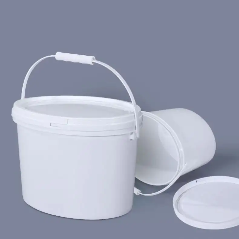 6L-19L Oval PP Plastik eimer Trommel eimer Behälter Eimer mit Halter und Deckel OEM Farbdruck