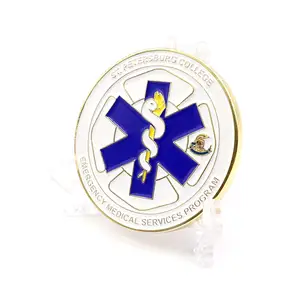 No Minimum Custom Metal Enamel Emergency Medical Service Paramedic College Souvenir Challenge Coin