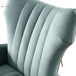 Sang trọng thép không gỉ nhung giọng Vải Cánh tay sofa cánh cao trở lại cánh tay ghế vàng duy nhất phòng chờ ghế cho phòng khách - Product Image 6