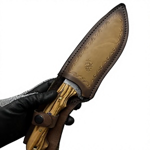 มีดล่าสัตว์ Jexa Jexa-HC-175 Bowie ใบมีดเหล็กกล้าคาร์บอนสูง คมตัดบางส่วนเป็นหยัก ด้ามไม้มะกอก น้ำหนักเบา - Product Image 6