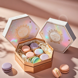 Tùy chỉnh thiết kế bán buôn bánh donut cupcake hộp giấy Cookie hộp giấy Macarons bao bì hộp cho thực phẩm - Product Image 5
