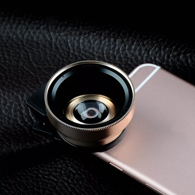 2 in 1 Mobile Phone L Ense Camera Kit 4K HD Super 15X Macro Lens for Smartphone Anti-Distortion 0.45X 0.6X Wide Angle Lens