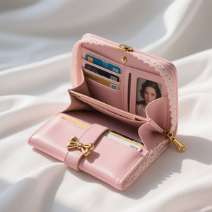 <span class=keywords><strong>Portafoglio</strong></span> Porta Carte in Pizzo <span class=keywords><strong>Rosa</strong></span> Personalizzato in PU, Elegante e Carino, con Chiusura a Cerniera per Donne Attente alla Moda - Product Image 4