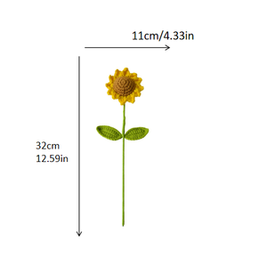Bouquet <span class=keywords><strong>di</strong></span> Girasoli Sorridenti all'Uncinetto, <span class=keywords><strong>Fiori</strong></span> Lavorati a Mano in Filato, per Innamorati, Certificato CE CPC, Artigianato Floreale - Product Image 4