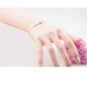 Braccialetto da <span class=keywords><strong>donna</strong></span> in <span class=keywords><strong>argento</strong></span> Sterling 925 di marca Peishang con croce laterale in buona fortuna, gioielli placcati in oro rosa 2021 per <span class=keywords><strong>donna</strong></span> - Product Image 3