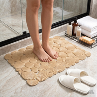 Tapis de bain carré en PVC YIJU à motif solide, antidérapant avec ventouses puissantes pour douche, toilettes et porte