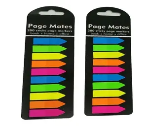 Pembuatan Profesional Kustom Plastik Penanda Buku Neon Removable Transparan Sticky Notes