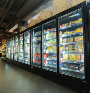 Congelatore Verticale a 4 Porte con Vetrina in Vetro per Supermercati, Raffreddamento ad Aria, Espositore Multideck Commerciale - Product Image 1