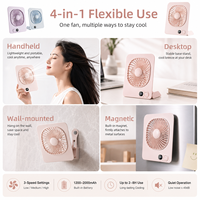 Ventilateur de table magnétique portable rechargeable avec affichage numérique pour la maison, le bureau et la cuisine