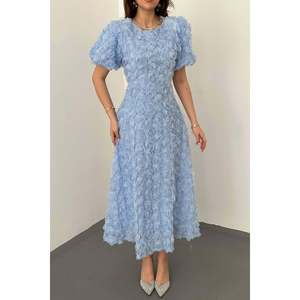 Robe de soirée bleu rose pour petites filles, vente en gros - Product Image 2