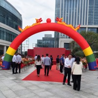 Arche gonflable double dragon pour événements commerciaux, structure de portique d'entrée pour cérémonies de grand ouverture et présentations événementielles