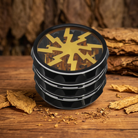 Broyeur à herbes en alliage d'aluminium, design éclair, broyeur manuel, accessoire pour fumeurs, 63 mm, 4 couches