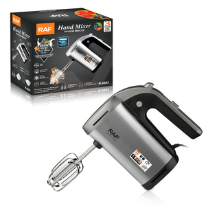 Mezclador de alimentos de mano eléctrico de mano de huevo de masa de 5 velocidades con varilla doble multifuncional RAF 650W con batidor y batidor de gancho - Product Image 1