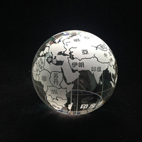 Globo Terráqueo Decorativo de Cristal K9 con Mapa del Mundo, Grabado Láser 3D, Logotipo Personalizado, Luminoso, para Regalos Empresariales