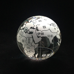 Vente d'usine décoratif cristal carte du monde boule de globe <span class=keywords><strong>3d</strong></span> verre boule de cristal rougeoyante pour souvenir cadeaux d'affaires - Product Image 6