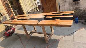 Luxury <b>Wooden</b> Epoxy Resin <b>Table</b> – Contemporary Handmade Furniture for <b>Dining</b>, Conference & Office Use - Product Image 6