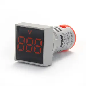 High quality square large screen red voltmeter AC 22mm indicator voltmeter ac digital panel voltmeter