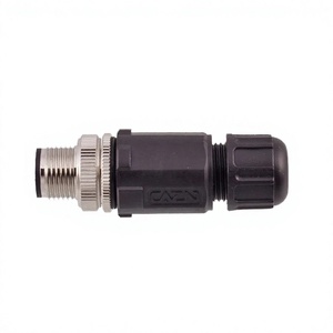 ขั้วต่อรถยนต์ CAZN M12 5 ขา แบบตรง ตัวผู้ ตัวเมีย รหัส A B D  แบบเชื่อมทองเหลือง ประกอบสำเร็จ ปลั๊ก IP67 - Product Image 2