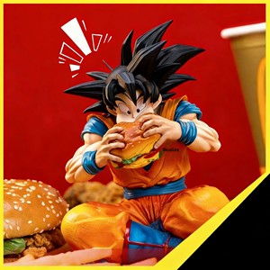 Figura de PVC de <span class=keywords><strong>Goku</strong></span> Comiendo un Hamburguesa, Decoración para Coche y PC, Mercancía de Anime de Maternidad - Product Image 2