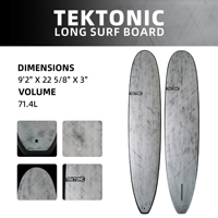 Planche de surf longue personnalisée en usine |   Planche de surf haut de gamme en fibre de carbone et EPS, laminée à la main sous vide, 9 pieds 71,4 L