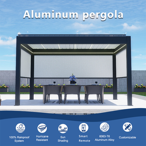 Pergola Bioclimatique de Luxe en Alliage d'Aluminium avec Lames Orientables, Gazebo de Jardin Extérieur <span class=keywords><strong>6x3</strong></span>, Pergola Motorisée Moderne en Métal Étanchéifiée - Product Image 3