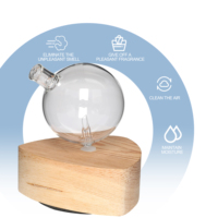 Diffuseur d'aromathérapie nébulisant en verre et bois de pin, capacité 25 ml d'huiles essentielles, pour chambre et bureau