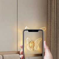 Applique Murale Papillon Nordique Dorée en Aluminium Texturé avec LED pour Chambre, Couloir et Fond TV - Meilleure Vente