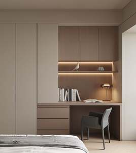 Armario de Lujo Personalizado para el Hogar con Puertas, Estilo Moderno Europeo, Armario de Madera con Acabado Granulado para Dormitorio - Product Image 2