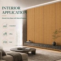 Panneau en cristal de carbone moderne MORLENX, placage en bois de chêne doré naturel pour la décoration murale intérieure des appartements, hôpitaux et salles à manger