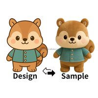 Peluche OEM personnalisée Écureuil de dessin animé doux et mignon en peluche Animal en peluche personnalisé pour enfants Marque Mascotte Cadeau Promotion Utilisation