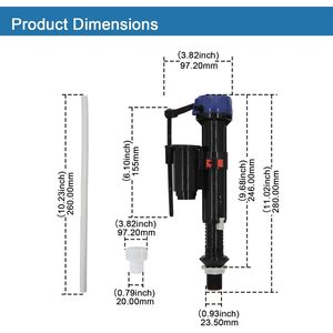 Válvula de llenado de repuesto para tanques de inodoro, piezas de reparación de la válvula de entrada, compatible con Duravit 016301 - Product Image 6